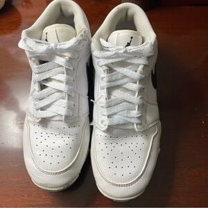 Nike White Football Cleats with Black Accents, Size 6 Big Boy